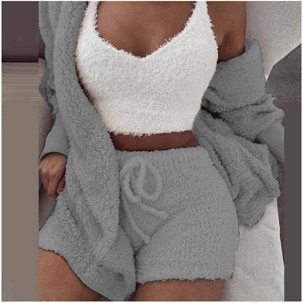 Fluffy Three Piece Set