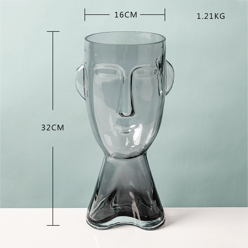 Abstract Human Face Glass Flower