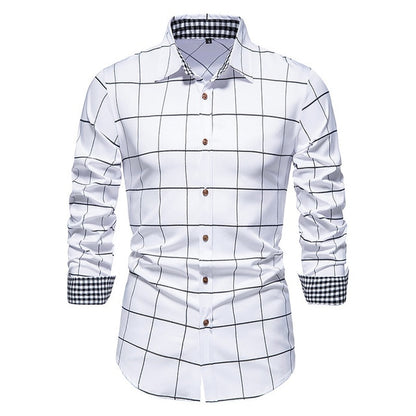 Camisas formales de patchwork a cuadros para hombres