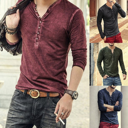 V-Neck Long Sleeve T-Shirt