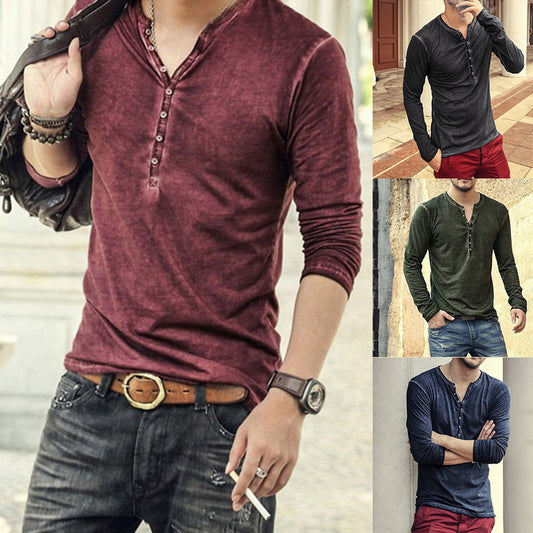 V-Neck Long Sleeve T-Shirt