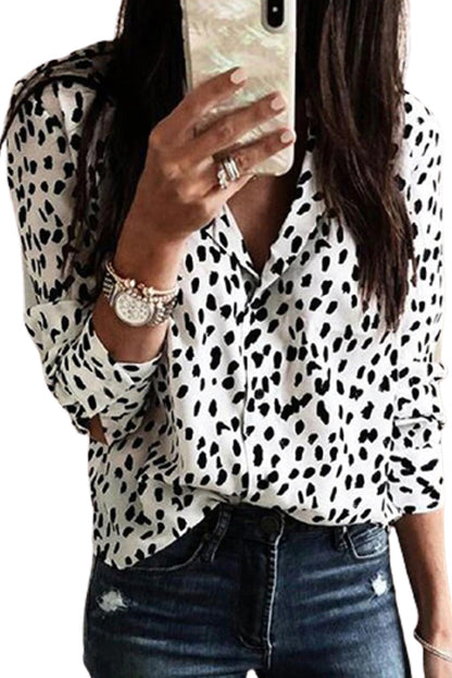 White Leopard Print Shirt