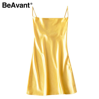 BeAvant Spaghetti-Strap Mini Dress