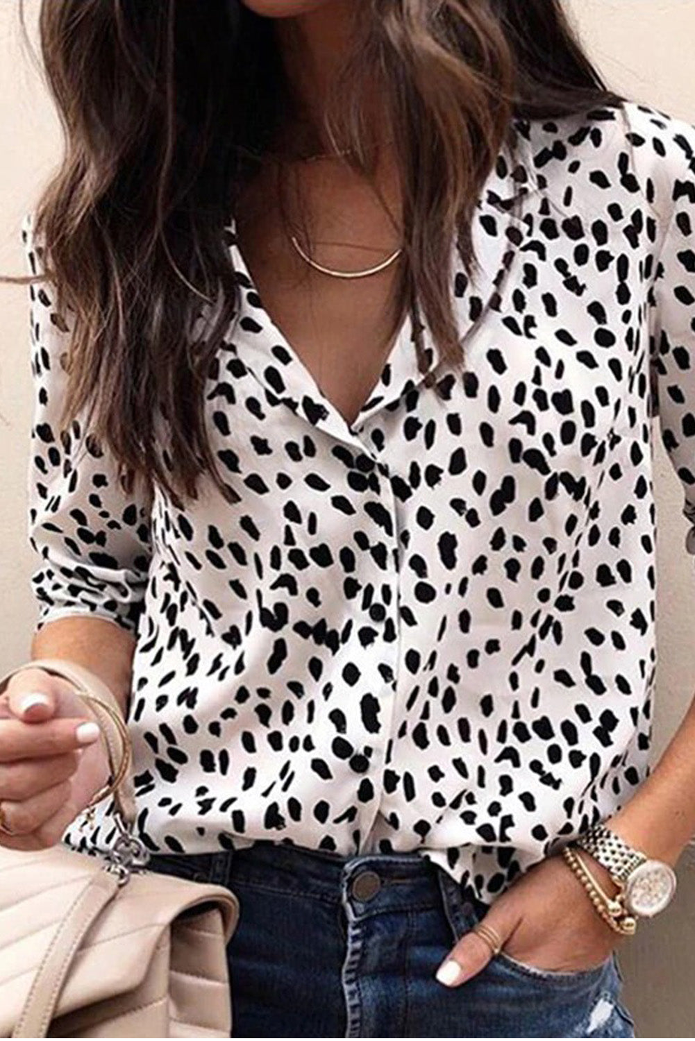 White Leopard Print Shirt