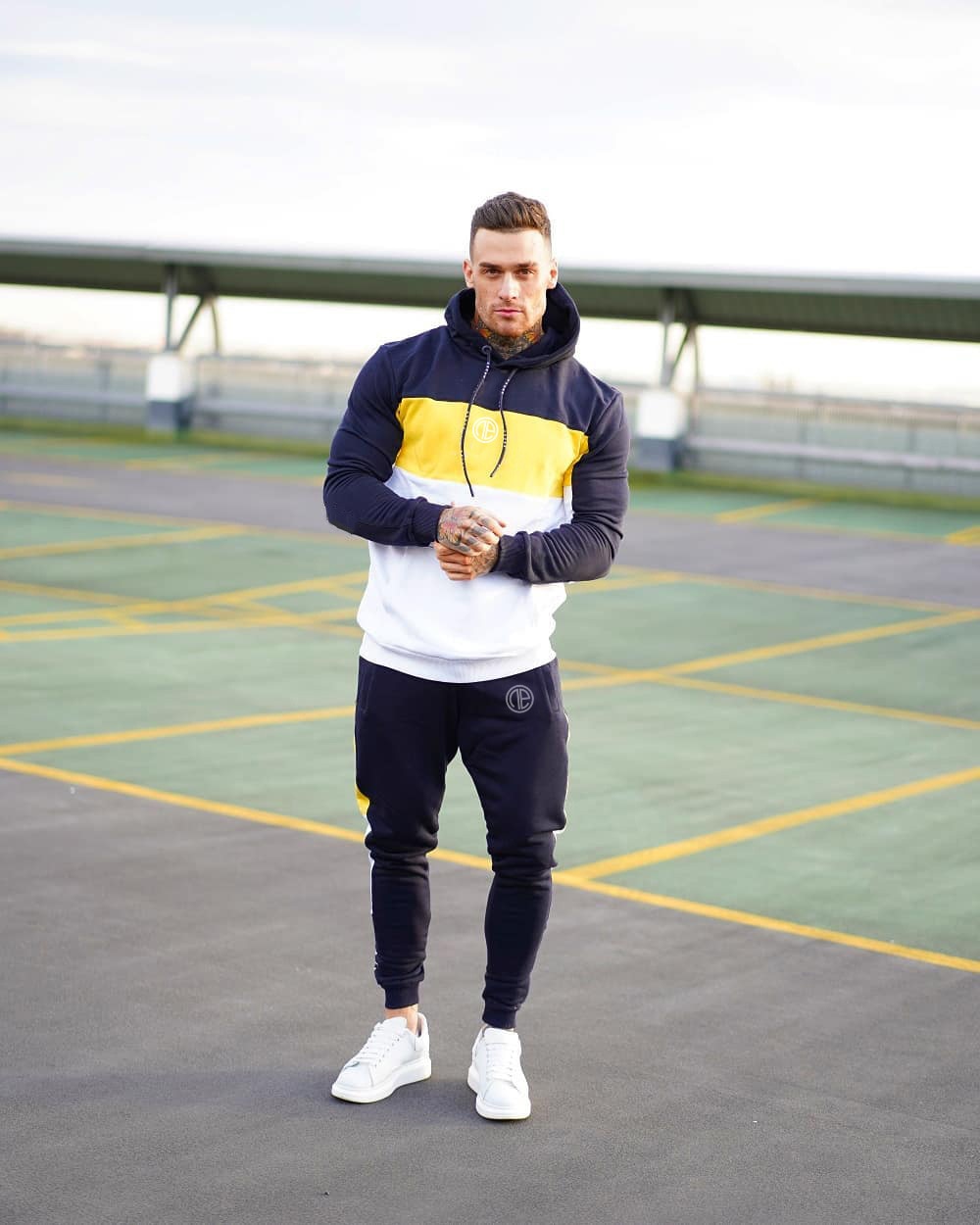 Cotton Casual Hoodie Men's Tracksuit Set