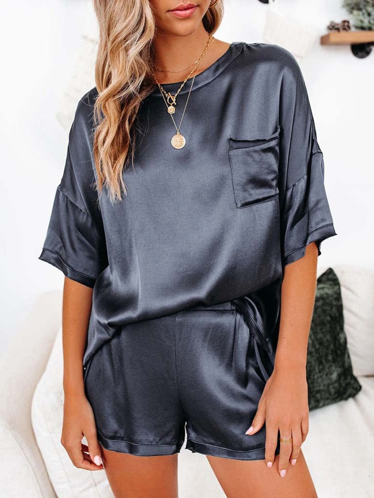 Silk Satin Pajamas Set Women